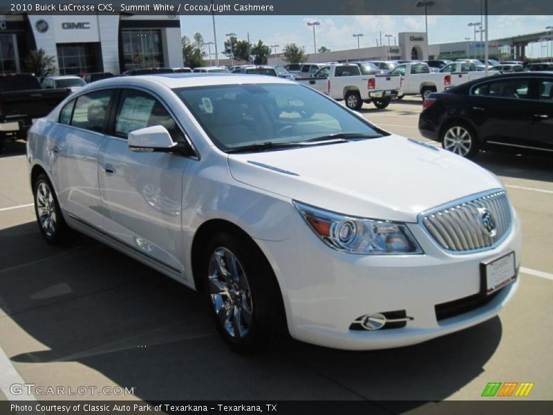 Summit White / Cocoa/Light Cashmere 2010 Buick LaCrosse CXS