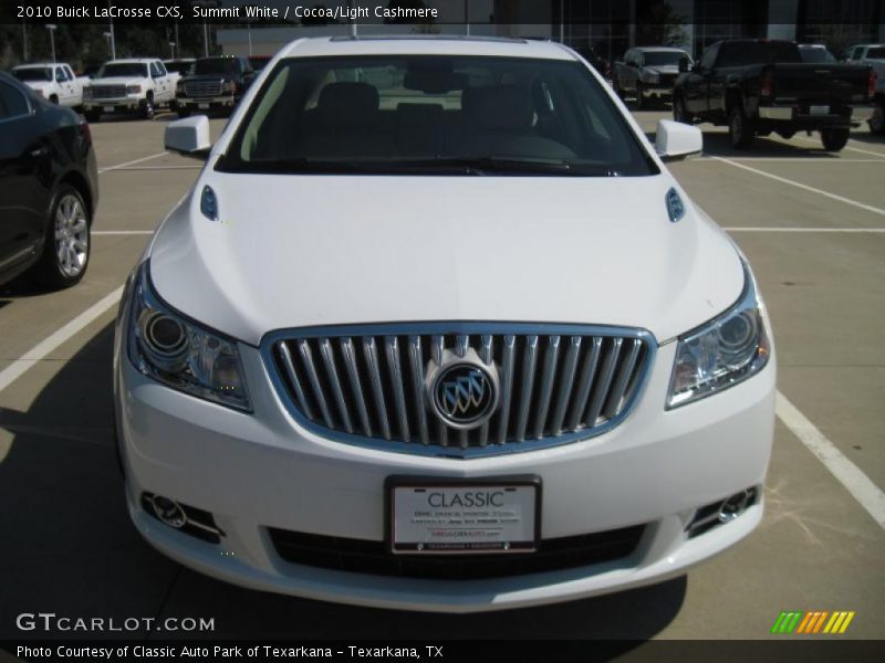 Summit White / Cocoa/Light Cashmere 2010 Buick LaCrosse CXS