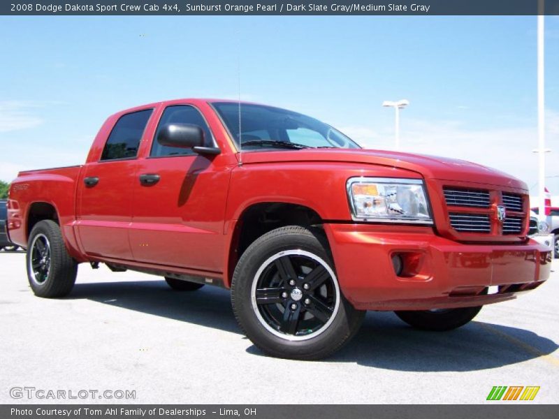 Sunburst Orange Pearl / Dark Slate Gray/Medium Slate Gray 2008 Dodge Dakota Sport Crew Cab 4x4