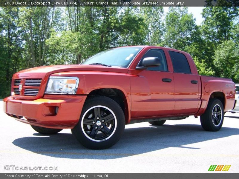 Sunburst Orange Pearl / Dark Slate Gray/Medium Slate Gray 2008 Dodge Dakota Sport Crew Cab 4x4