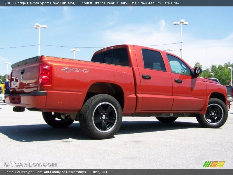 Sunburst Orange Pearl / Dark Slate Gray/Medium Slate Gray 2008 Dodge Dakota Sport Crew Cab 4x4
