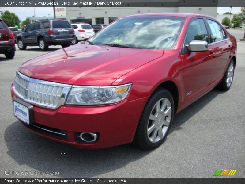 Vivid Red Metallic / Dark Charcoal 2007 Lincoln MKZ AWD Sedan