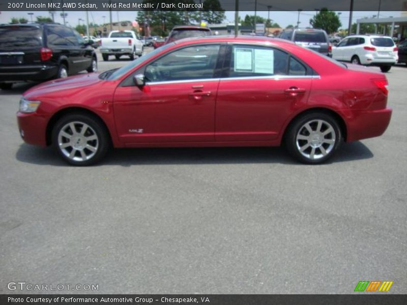 Vivid Red Metallic / Dark Charcoal 2007 Lincoln MKZ AWD Sedan