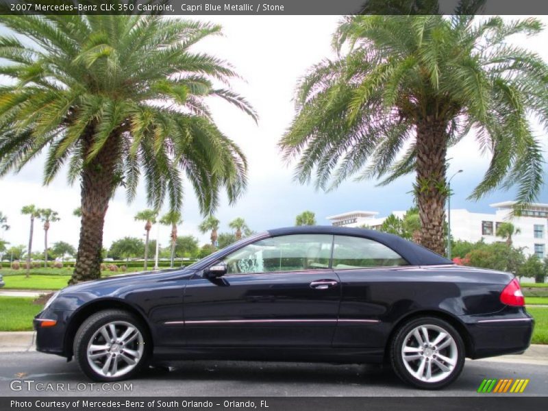 Capri Blue Metallic / Stone 2007 Mercedes-Benz CLK 350 Cabriolet