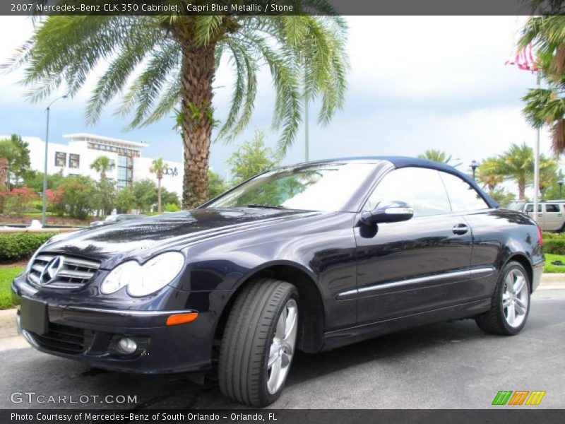 Capri Blue Metallic / Stone 2007 Mercedes-Benz CLK 350 Cabriolet