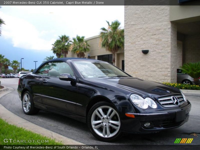 Capri Blue Metallic / Stone 2007 Mercedes-Benz CLK 350 Cabriolet