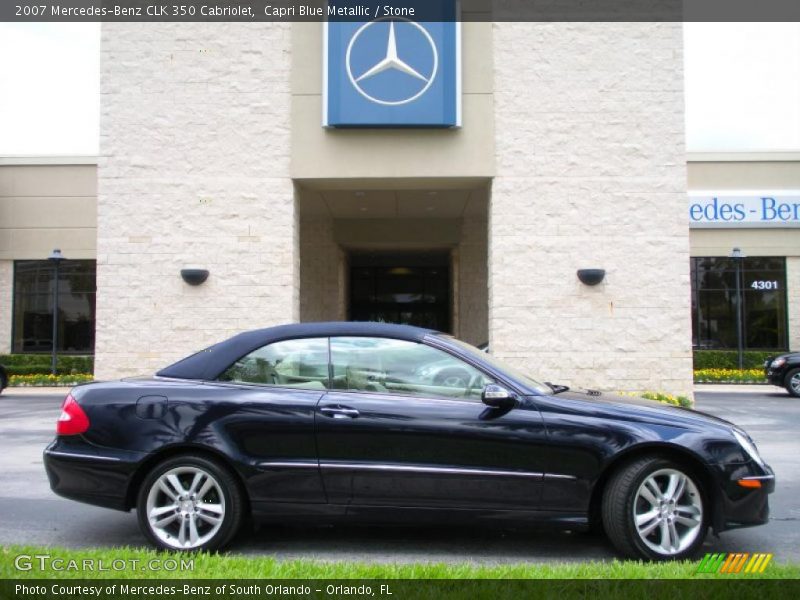 Capri Blue Metallic / Stone 2007 Mercedes-Benz CLK 350 Cabriolet
