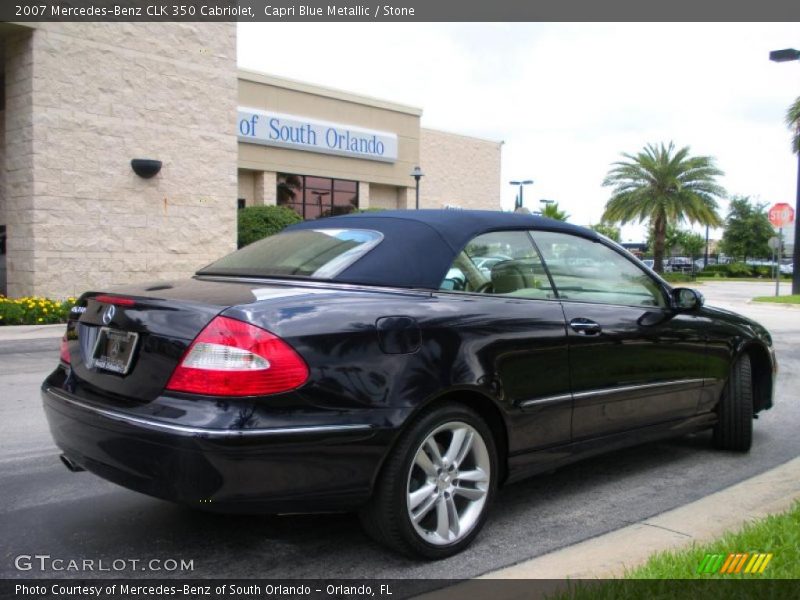 Capri Blue Metallic / Stone 2007 Mercedes-Benz CLK 350 Cabriolet