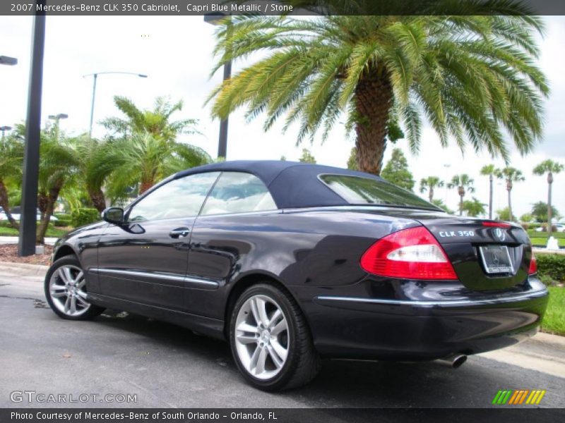 Capri Blue Metallic / Stone 2007 Mercedes-Benz CLK 350 Cabriolet