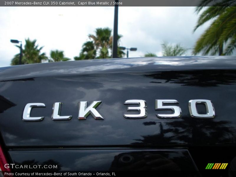 Capri Blue Metallic / Stone 2007 Mercedes-Benz CLK 350 Cabriolet