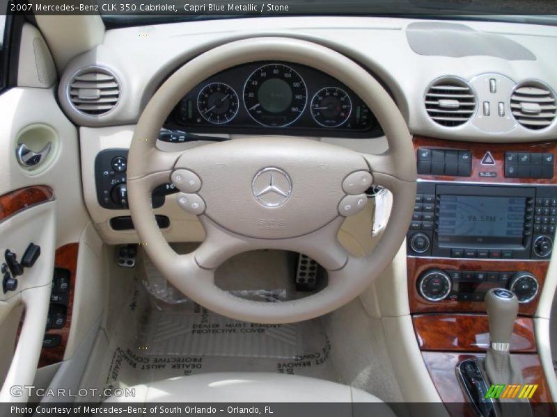 Capri Blue Metallic / Stone 2007 Mercedes-Benz CLK 350 Cabriolet