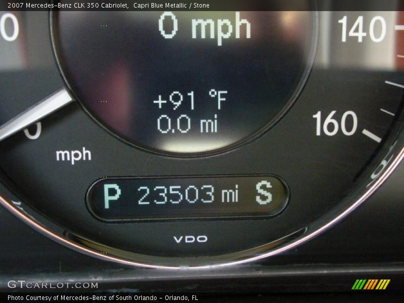 Capri Blue Metallic / Stone 2007 Mercedes-Benz CLK 350 Cabriolet