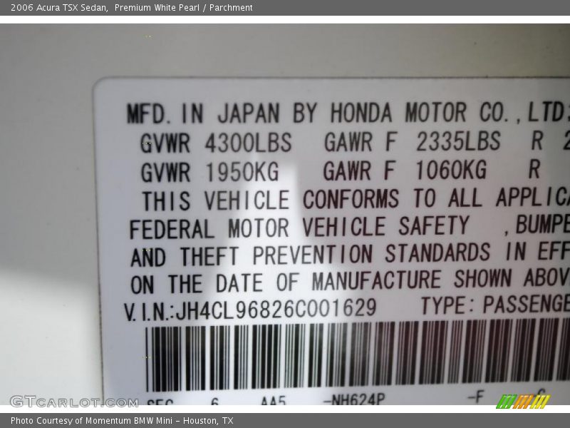 Premium White Pearl / Parchment 2006 Acura TSX Sedan
