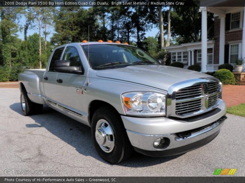 Bright Silver Metallic / Medium Slate Gray 2008 Dodge Ram 3500 Big Horn Edition Quad Cab Dually