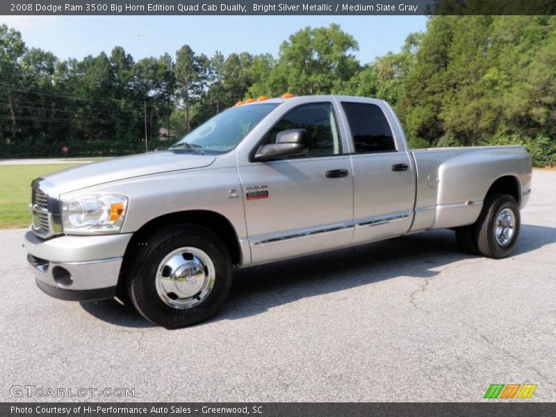 Bright Silver Metallic / Medium Slate Gray 2008 Dodge Ram 3500 Big Horn Edition Quad Cab Dually