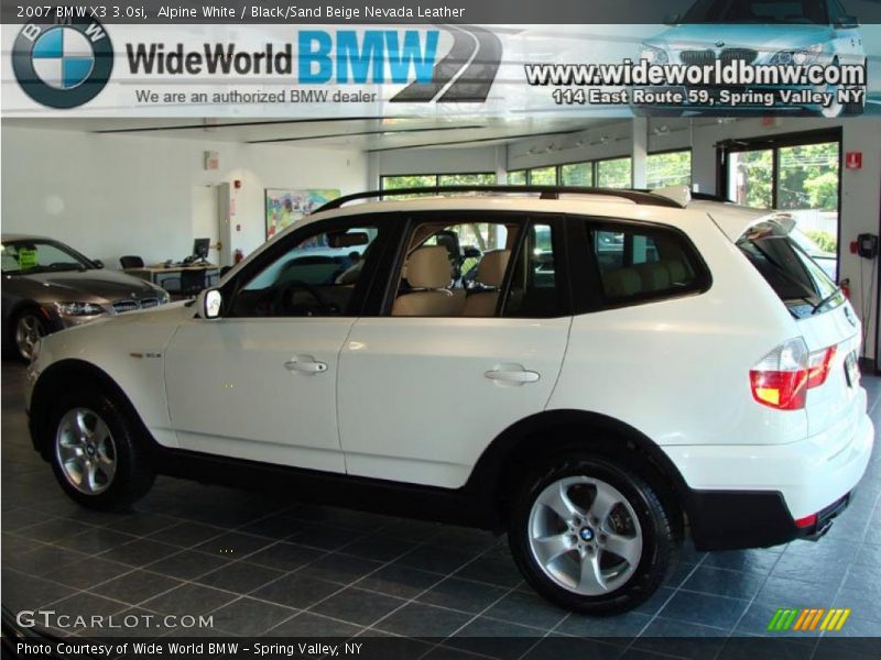Alpine White / Black/Sand Beige Nevada Leather 2007 BMW X3 3.0si