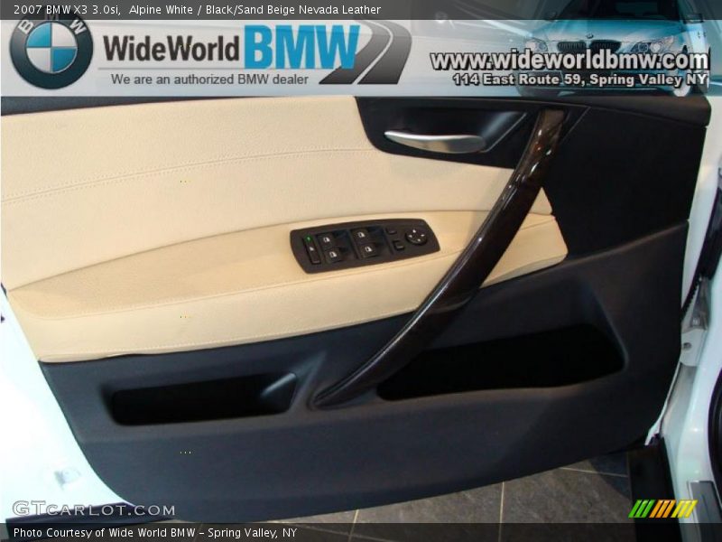 Alpine White / Black/Sand Beige Nevada Leather 2007 BMW X3 3.0si