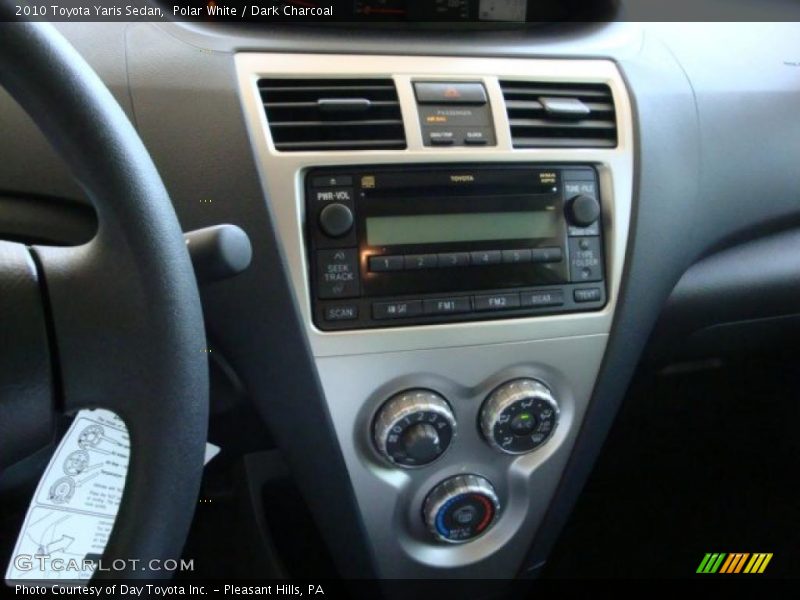 Polar White / Dark Charcoal 2010 Toyota Yaris Sedan