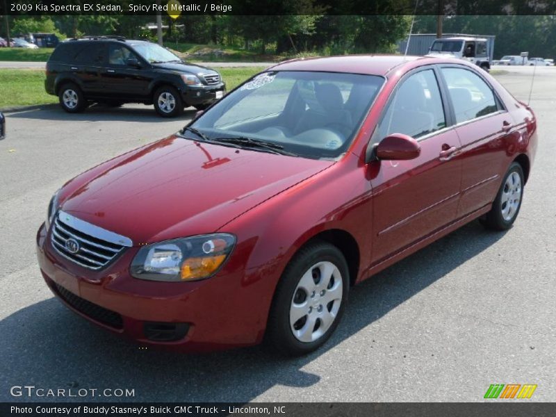 Spicy Red Metallic / Beige 2009 Kia Spectra EX Sedan