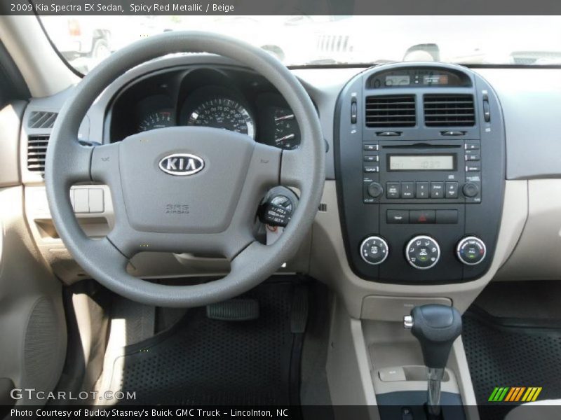 Spicy Red Metallic / Beige 2009 Kia Spectra EX Sedan
