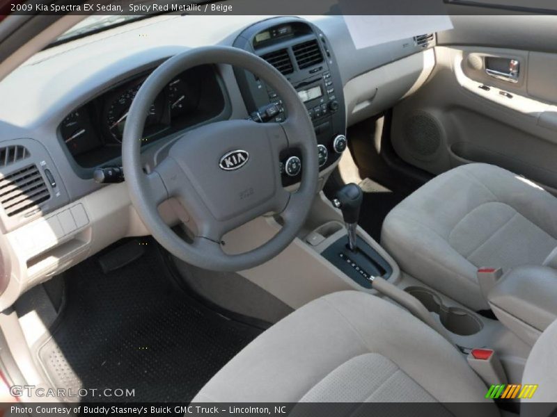 Spicy Red Metallic / Beige 2009 Kia Spectra EX Sedan