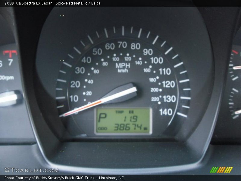 Spicy Red Metallic / Beige 2009 Kia Spectra EX Sedan