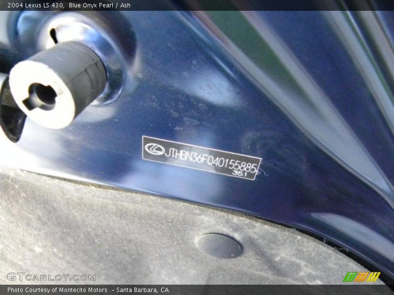 Blue Onyx Pearl / Ash 2004 Lexus LS 430