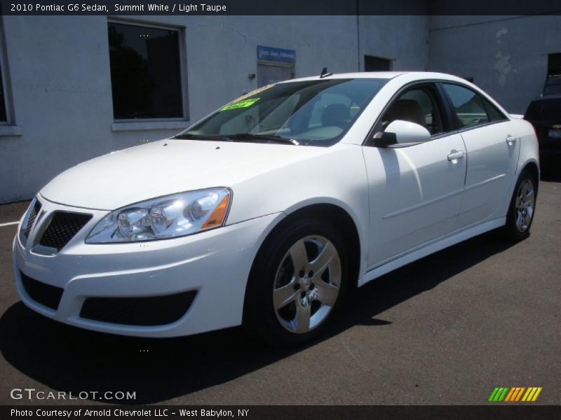 Summit White / Light Taupe 2010 Pontiac G6 Sedan