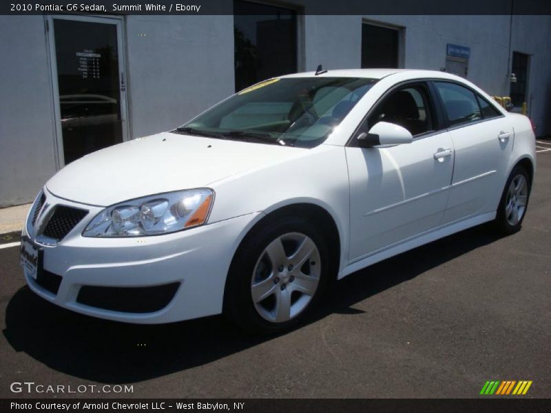 Summit White / Ebony 2010 Pontiac G6 Sedan