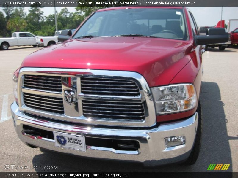 Inferno Red Crystal Pearl / Light Pebble Beige/Bark Brown 2010 Dodge Ram 3500 Big Horn Edition Crew Cab