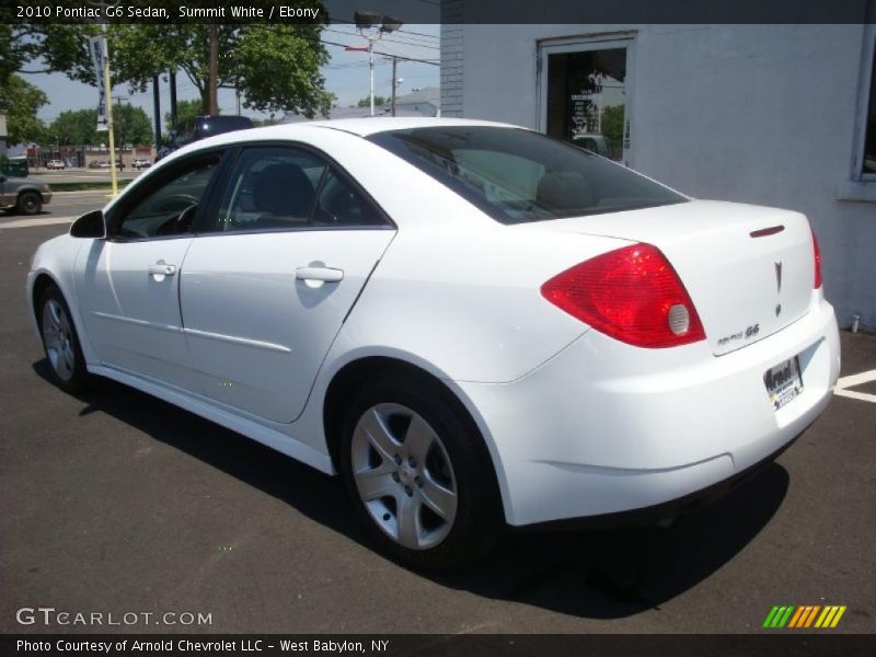 Summit White / Ebony 2010 Pontiac G6 Sedan