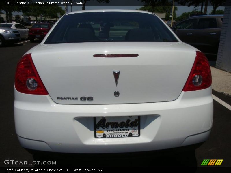 Summit White / Ebony 2010 Pontiac G6 Sedan