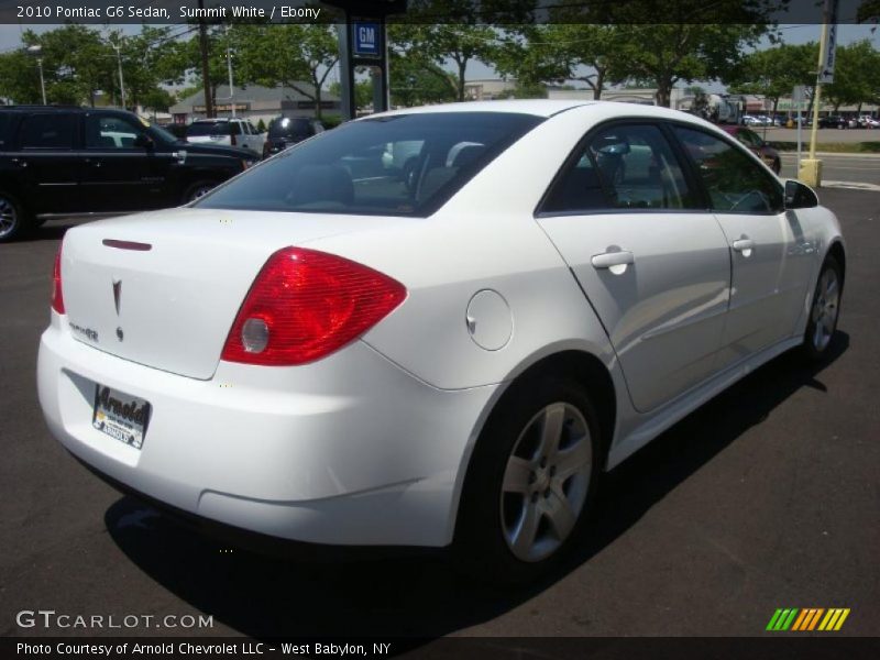 Summit White / Ebony 2010 Pontiac G6 Sedan