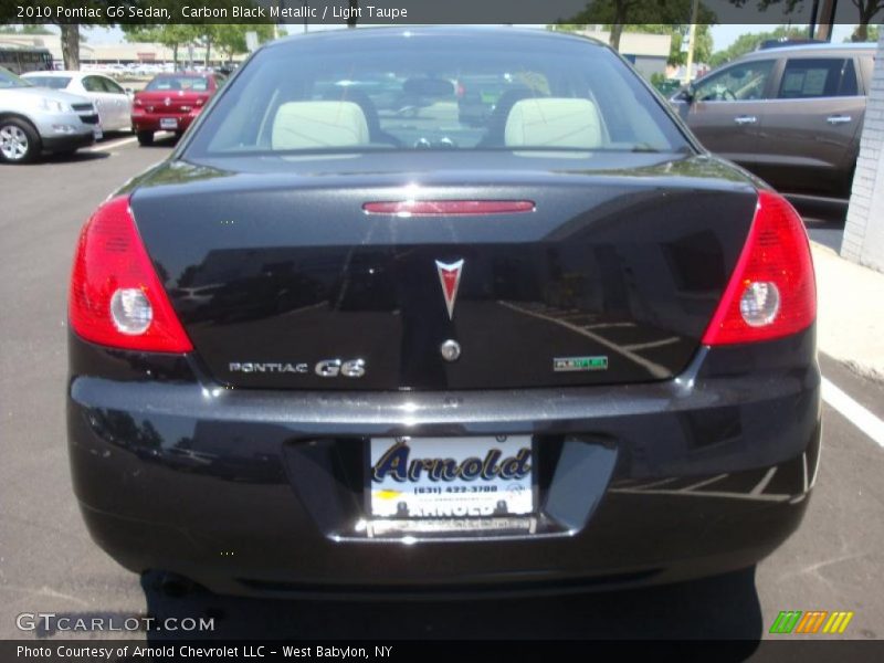 Carbon Black Metallic / Light Taupe 2010 Pontiac G6 Sedan