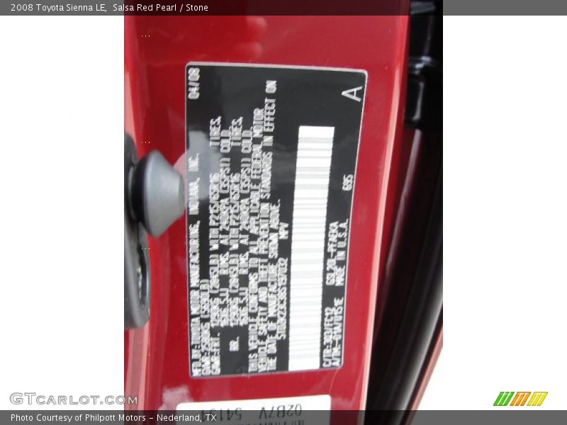 Salsa Red Pearl / Stone 2008 Toyota Sienna LE