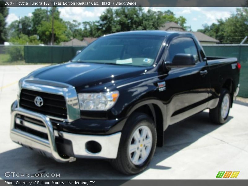 Black / Black/Beige 2007 Toyota Tundra TSS Texas Edition Regular Cab