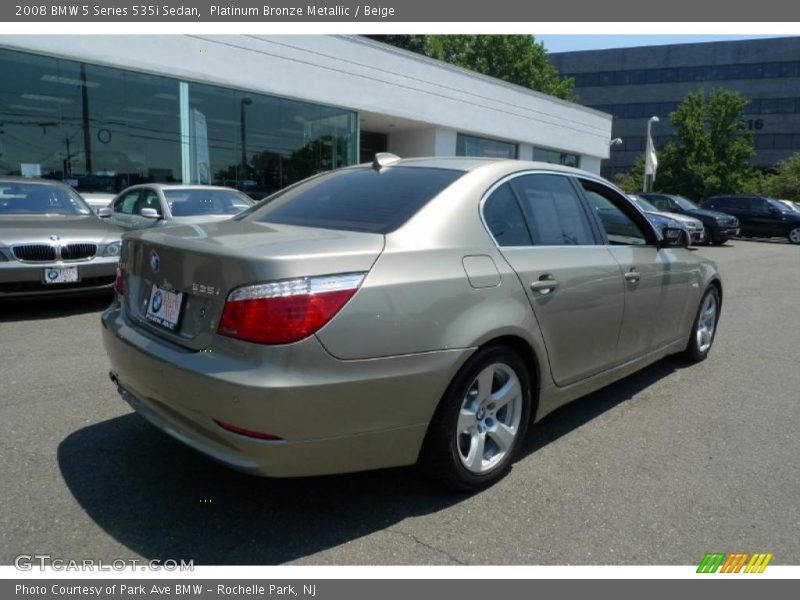 Platinum Bronze Metallic / Beige 2008 BMW 5 Series 535i Sedan