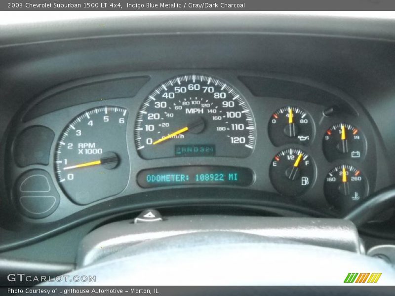 Indigo Blue Metallic / Gray/Dark Charcoal 2003 Chevrolet Suburban 1500 LT 4x4