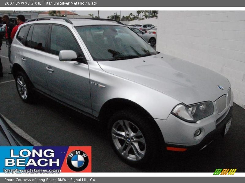 Titanium Silver Metallic / Black 2007 BMW X3 3.0si