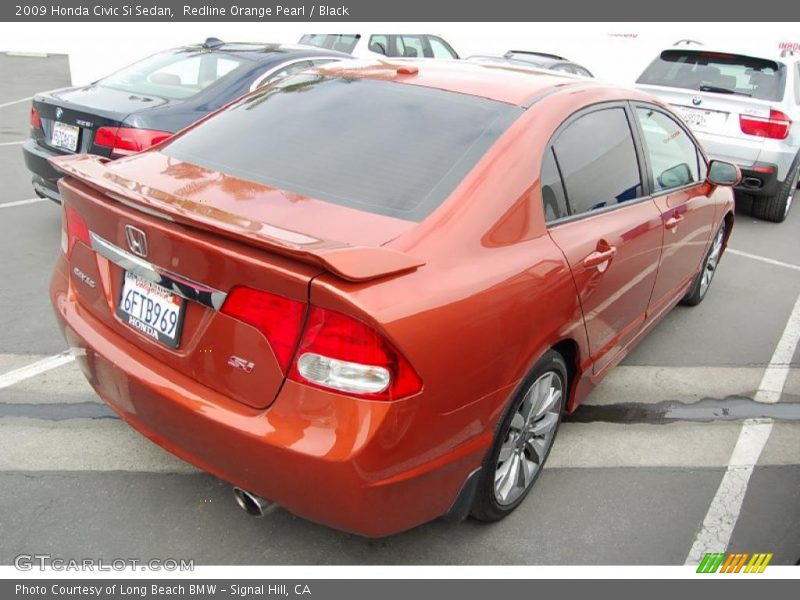 Redline Orange Pearl / Black 2009 Honda Civic Si Sedan