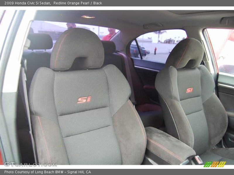 Redline Orange Pearl / Black 2009 Honda Civic Si Sedan