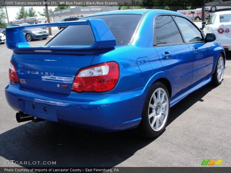 WR Blue Pearl / Black/Blue Ecsaine 2005 Subaru Impreza WRX STi