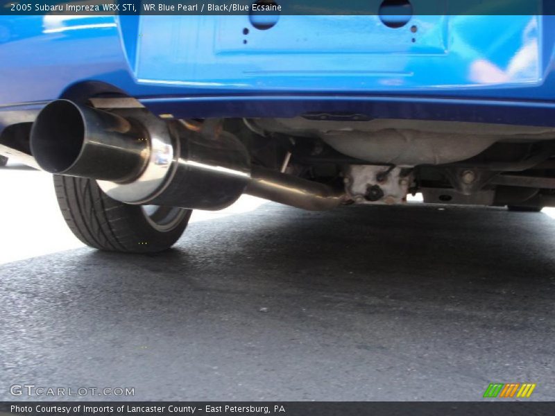 WR Blue Pearl / Black/Blue Ecsaine 2005 Subaru Impreza WRX STi