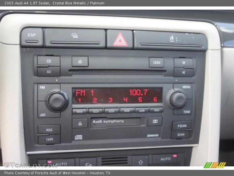 Crystal Blue Metallic / Platinum 2003 Audi A4 1.8T Sedan