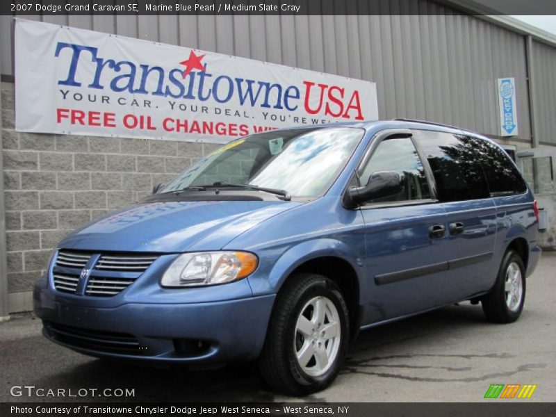 Marine Blue Pearl / Medium Slate Gray 2007 Dodge Grand Caravan SE