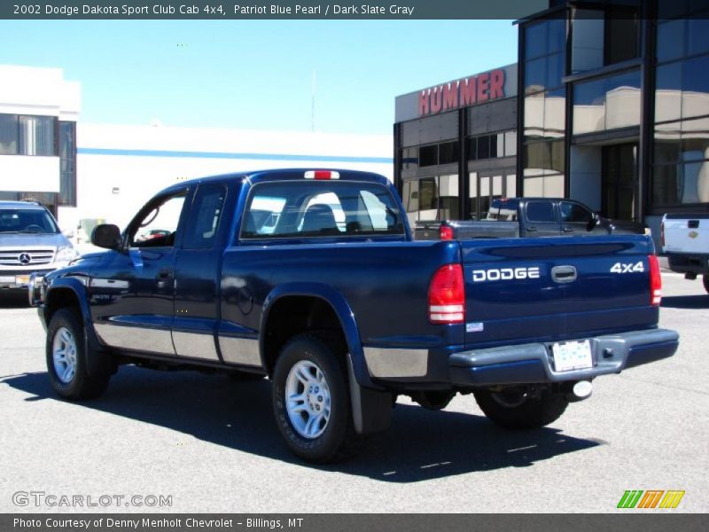 Patriot Blue Pearl / Dark Slate Gray 2002 Dodge Dakota Sport Club Cab 4x4