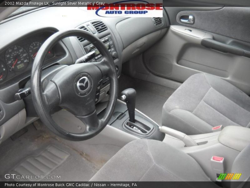 Sunlight Silver Metallic / Gray 2002 Mazda Protege LX