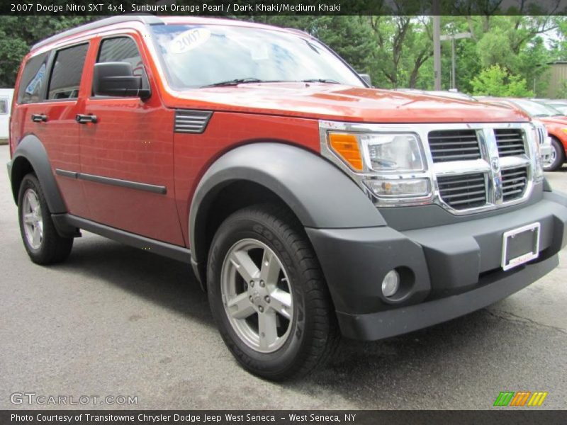 Sunburst Orange Pearl / Dark Khaki/Medium Khaki 2007 Dodge Nitro SXT 4x4