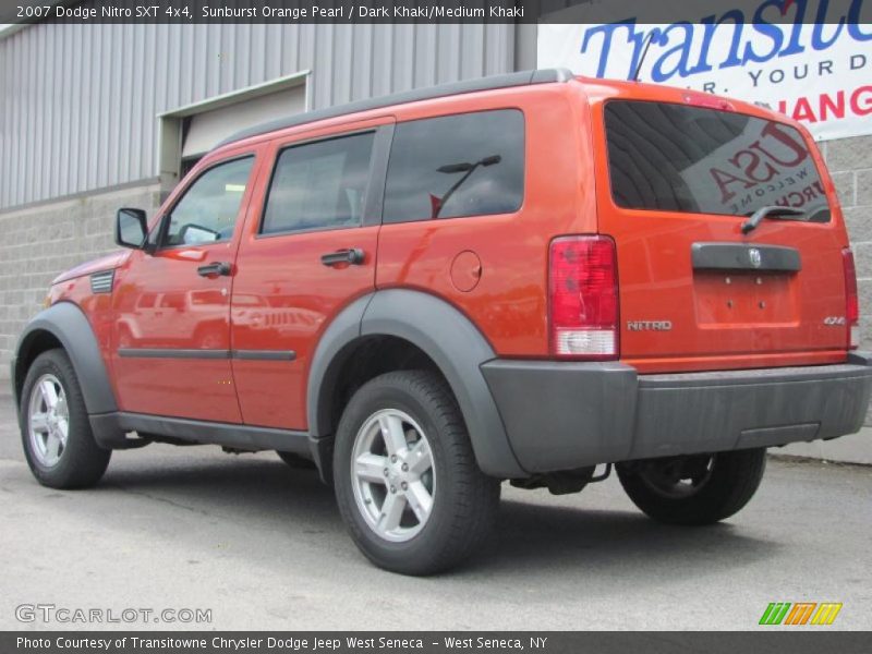 Sunburst Orange Pearl / Dark Khaki/Medium Khaki 2007 Dodge Nitro SXT 4x4