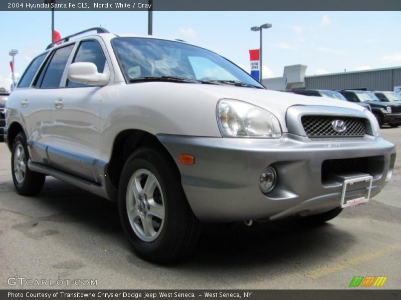 Nordic White / Gray 2004 Hyundai Santa Fe GLS